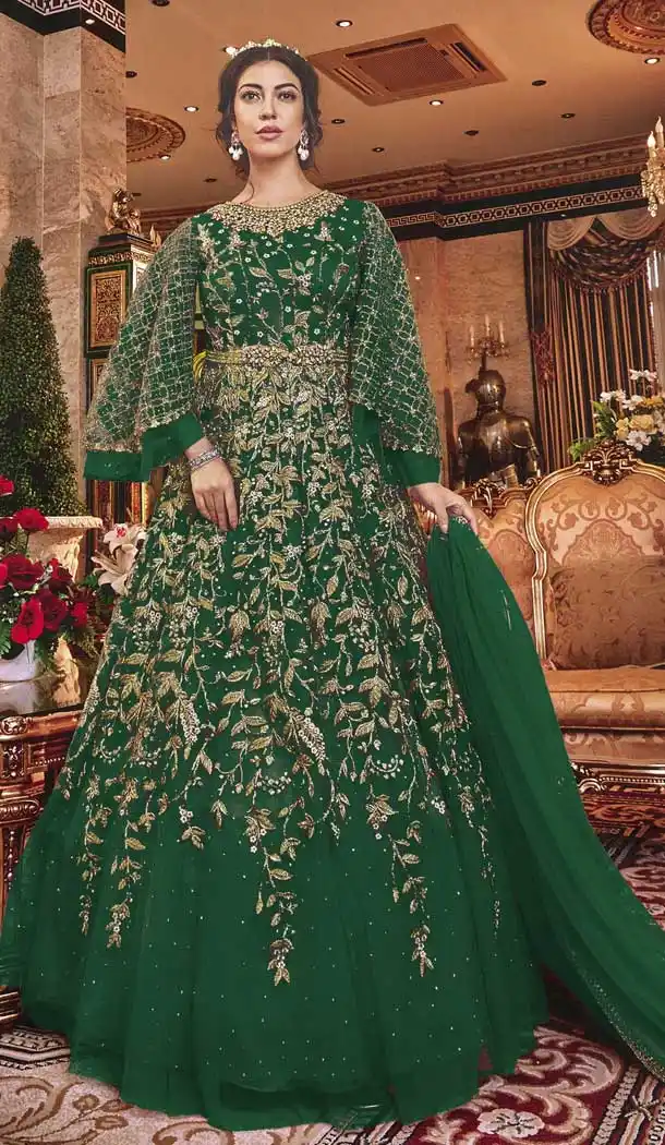 Green Color Soft Net Designer Pakistani Wedding Salwar Kameez -fz6765452