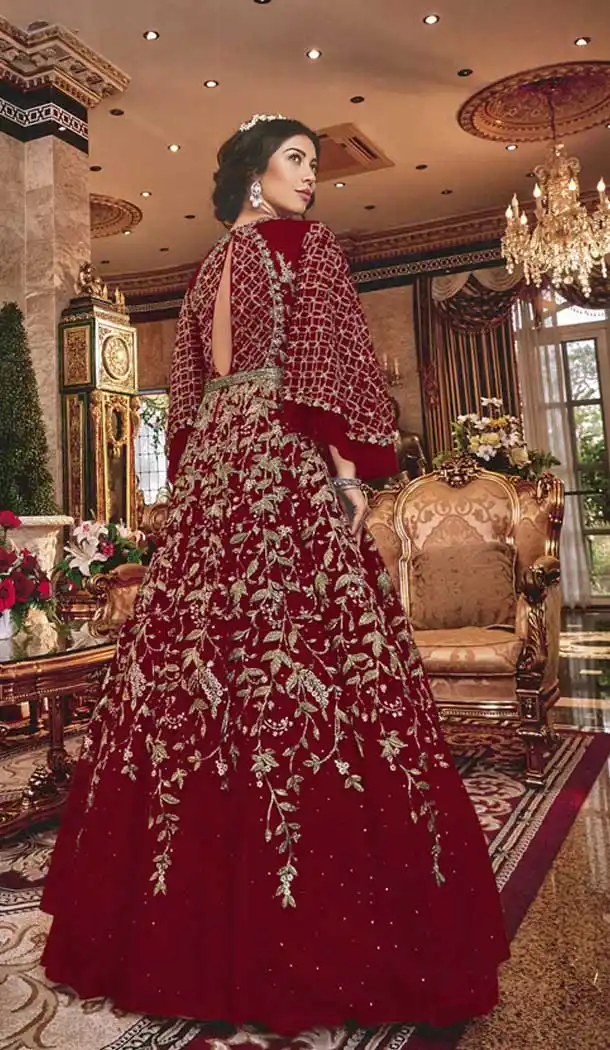 Marvelous Red Color Soft Net Designer Pakistani Wedding Salwar Kameez -fz6765456
