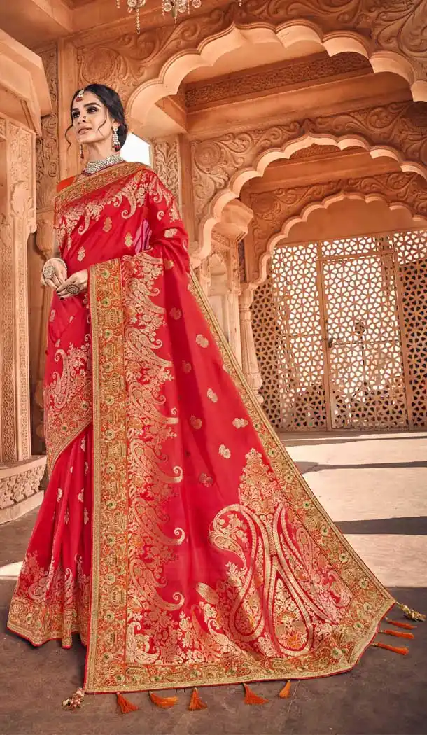 Red Color Art Silk Designer Traditional Wedding Wear Saree -794397070