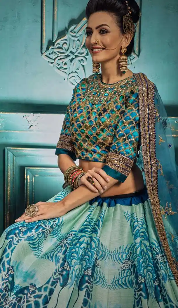 Blue Color Art Silk Designer Traditional Wear Lehenga Choli -77477000