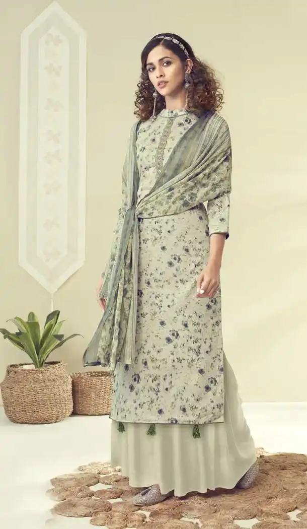 Exquisite Pista Color Pure Zam Cotton Pakistani Style Casual Dresses -799197518