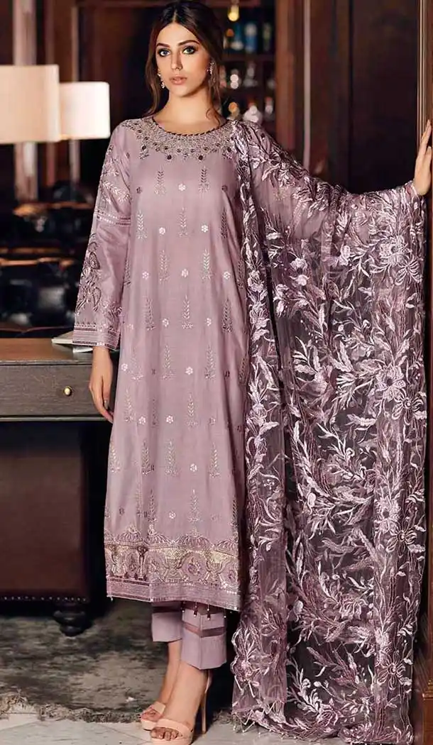 Light Purple Color Jaam Silk Embroidery Pakistani Salwar Kameez -799697591