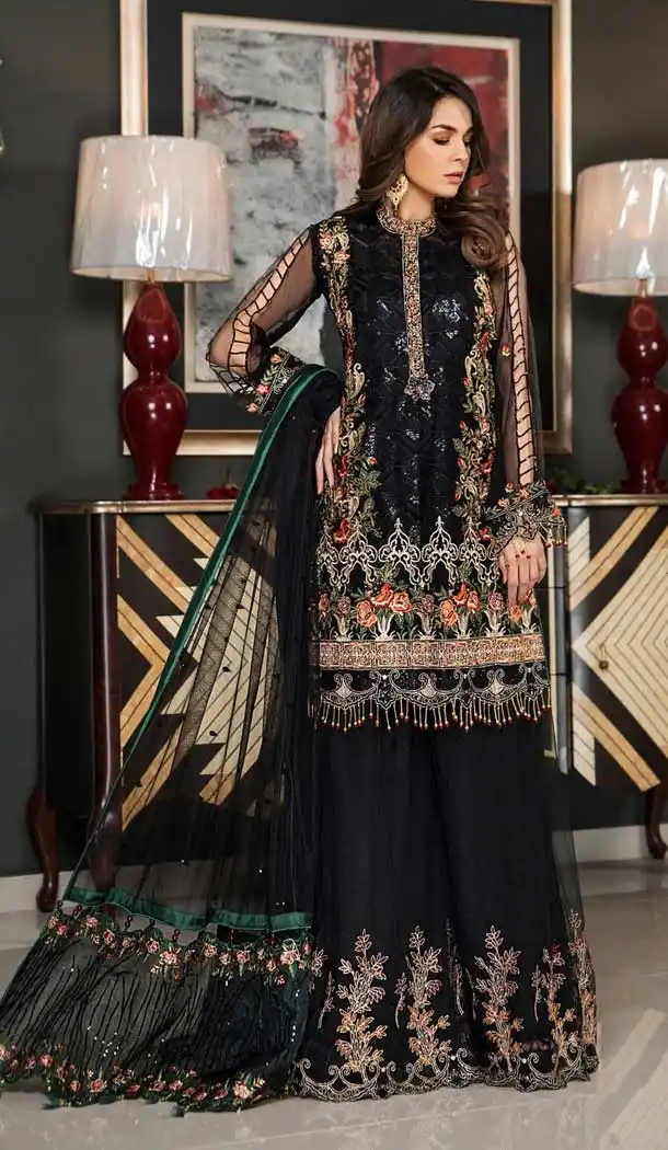 Lovely Maroon Color Georgettet Party Wear Pakistani Designer Salwar Kameez -799797623