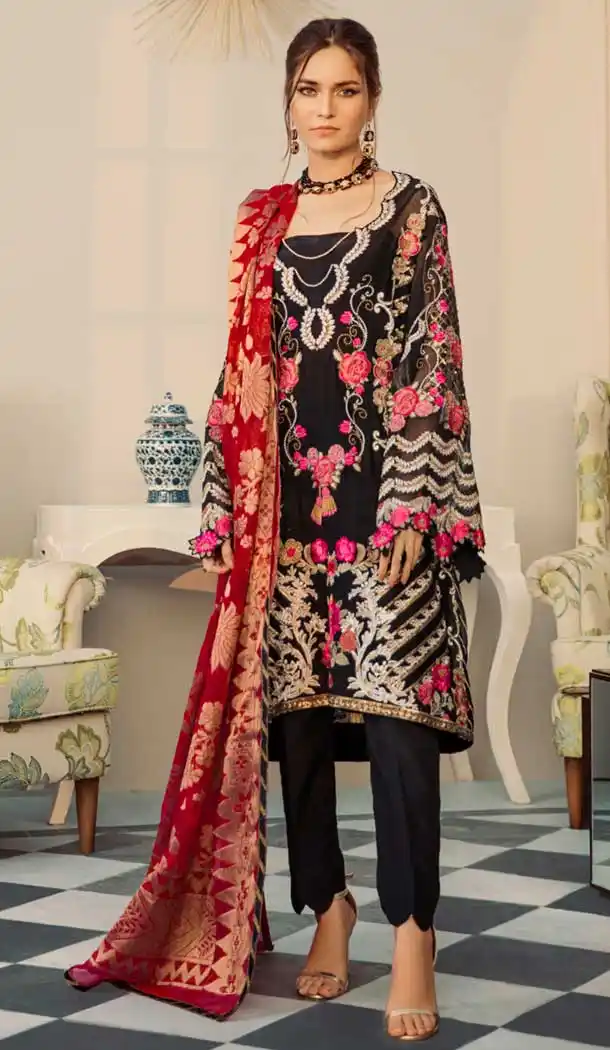 Black Color Georgette Party Wear Pakistani Designer Salwar Kameez -799797627