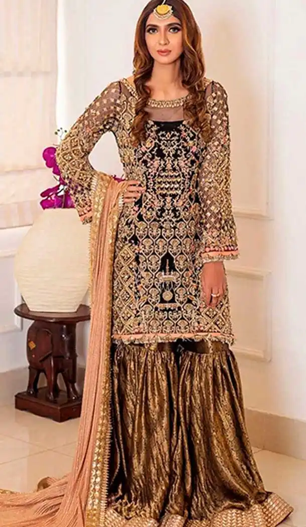 Black Color Georgette Party Wear Pakistani Designer Salwar Kameez -799797639