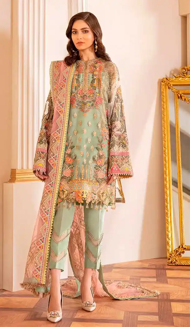 Pista Green Color Butter Fly Net Party Wear Pakistani Designer Salwar Kameez -799797648