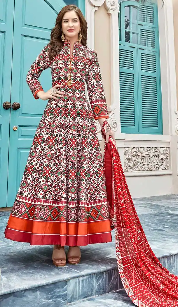 Engaging Multi Color Killer Silk Designer Long Party Wear Readymade Gown -798397452