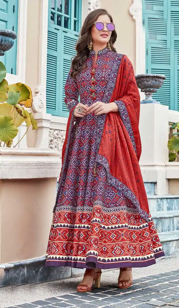Purple Color Killer Silk Designer Long Party Wear Readymade Gown -798397453