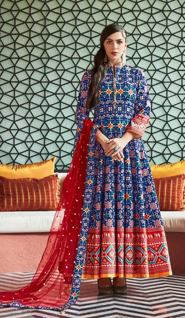 Stunning Blue Color Killer Silk Designer Party Wear Readymade Gown -798597459