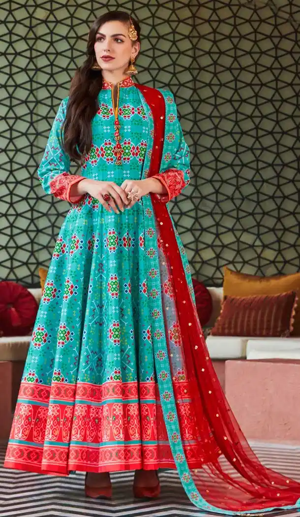 Sky Blue Color Killer Silk Designer Party Wear Readymade Gown -798597463