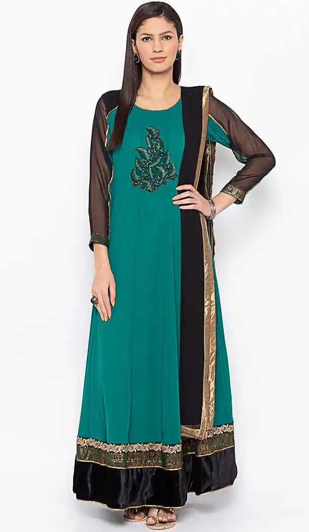 Green Color Georgette Designer Readymade Plus Size Salwar Kameez -800197701
