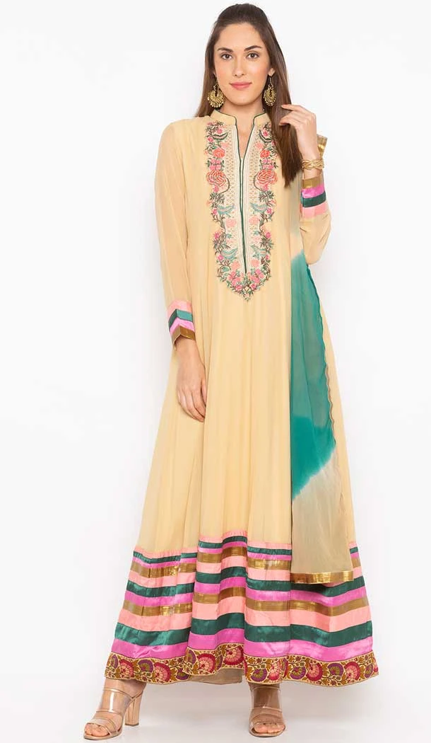 Beige Color Georgette Designer Readymade Plus Size Salwar Kameez -800197711
