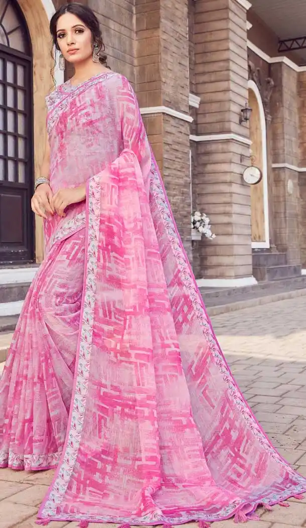 Fantastic Pink Color Noor Silk Cotton Fancy Casual Office Wear Saree Blouse -797697393
