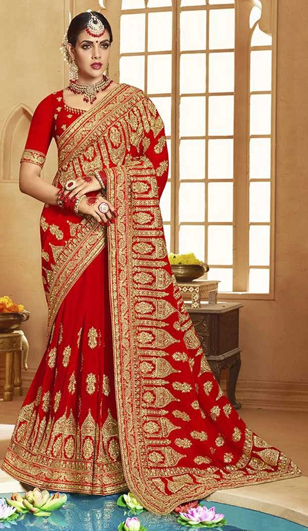 red wedding saree blouse designs photos -77827615 - Main Image
