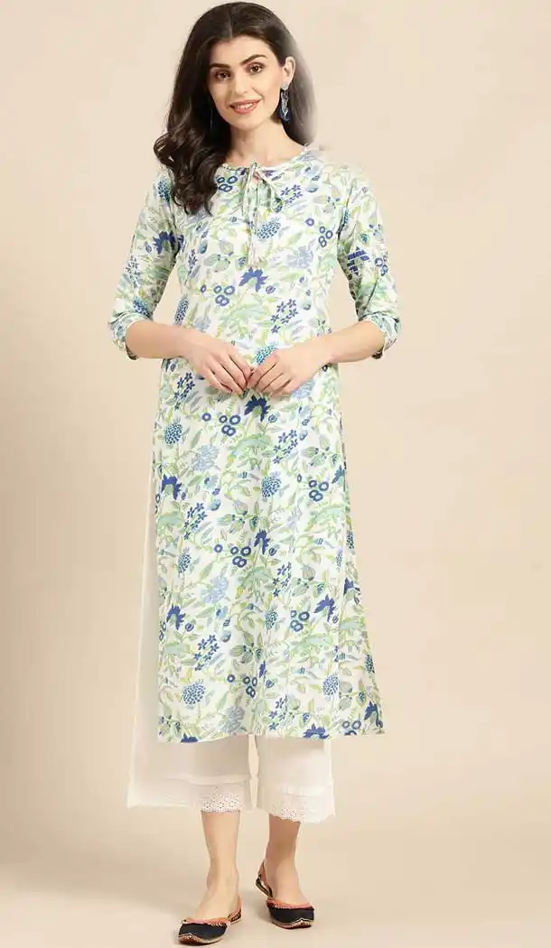 Affluent Multi Color Cambric Cotton Casual Party Wear Readymade Kurtis -802497991