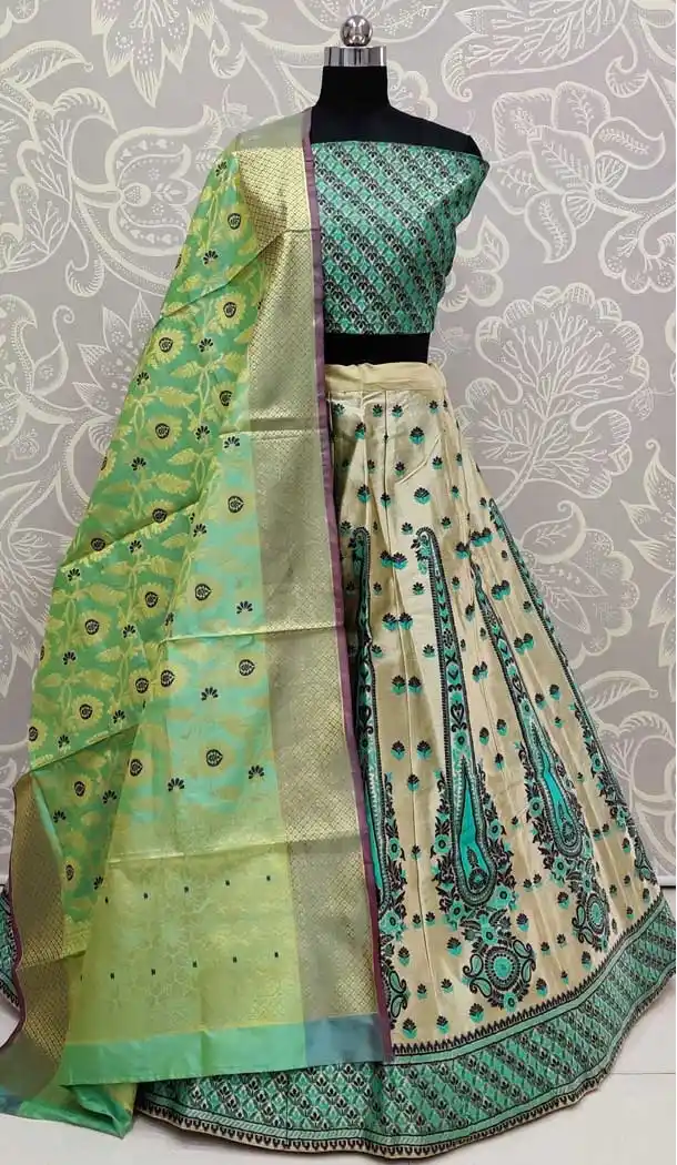 Green Color Art Silk Designer Traditional Wedding Wear Lehenga Choli -pf77106734