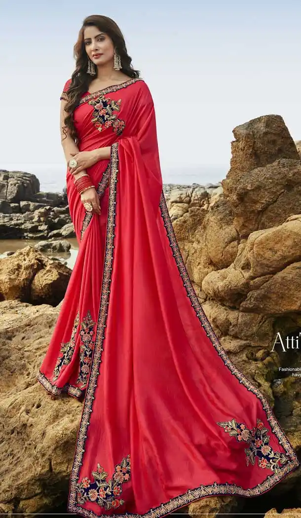 Dark Pink Color Soft Art Silk Designer Party Wear Saree Blouse -77757249