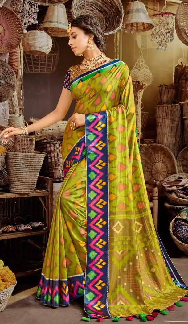 women art silk casual wear saree blouse uk -804998222