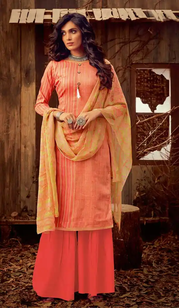 Gajari Color Pure Zam Cotton Evening Party Wear Palazzo Suit -808098601