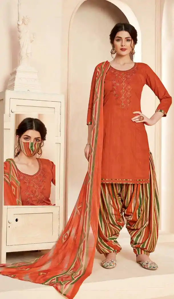 Geruaa Color Pure Jam Cotton Casual Wear Punjabi Patiala Suit -808598639