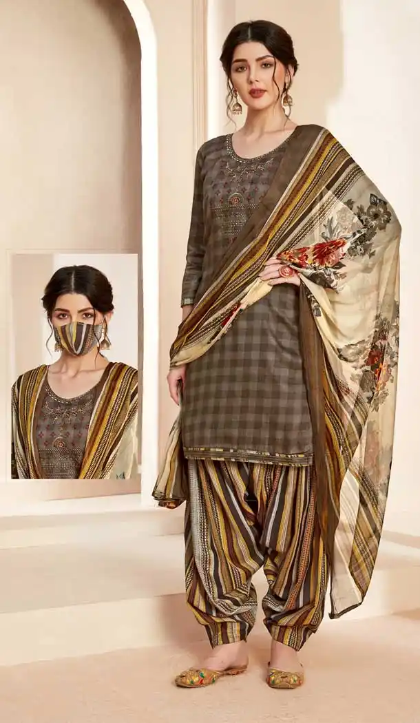 Multi Color Pure Jam Cotton Casual Wear Punjabi Patiala Suit -808598646