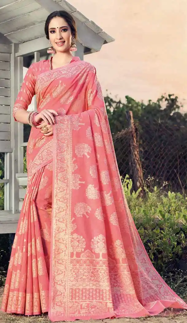 Light Pink Color Cotton Silk Designer Casual Party Wear Saree -809798798