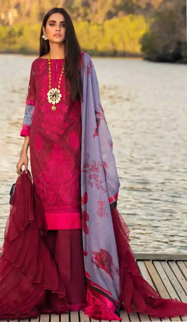 Maroon Color Cotton Designer Pakistani Style Salwar Kameez -811498943
