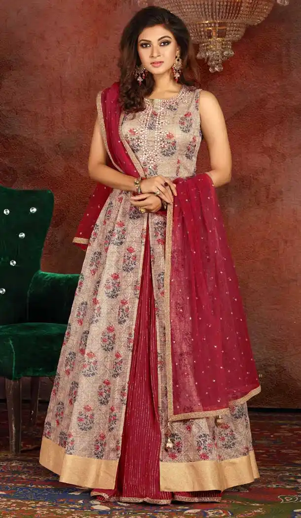 Light Brown Color Cotton Heavy Designer Traditional Readymade Suit -813199068
