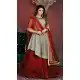 Grey Red Color Chanderi Silk Designer Wedding Party Wear Lehenga Suit -813299081
