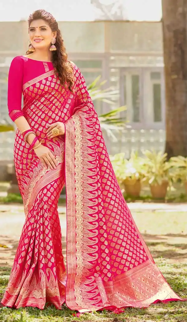 Rani Pink Color Silk Designer Traditional Festive Wear Women Saree -813099059