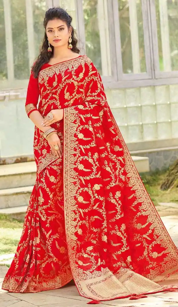 Red Color Silk Designer Traditional Festive Wear Women Saree -813099061