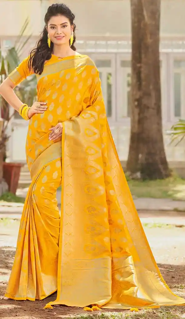 Yellow Color Silk Designer Traditional Festive Wear Women Saree -813099062