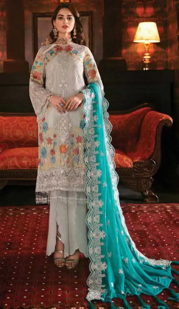 Off White Color Georgette Designer Party Wear Pakistani Salwar Kameez -820199710