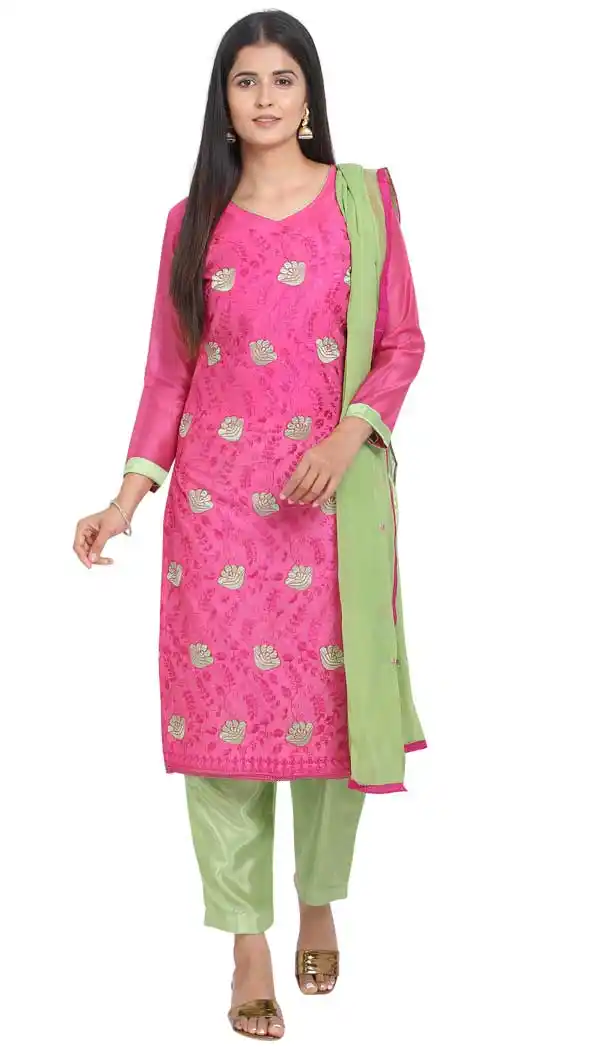chanderi cotton plus size salwar suit back design -820899757