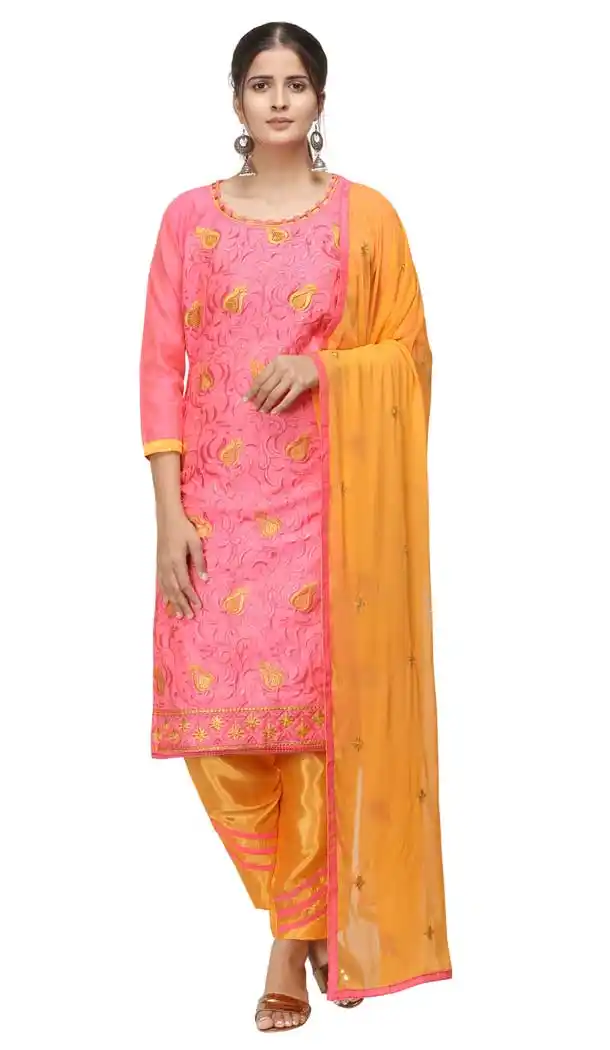 chanderi cotton plus size salwar kameez india -820899768