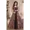 Coffee Color Orgenza Beads Designer Readymade Indo Weastern Suit -8232100017