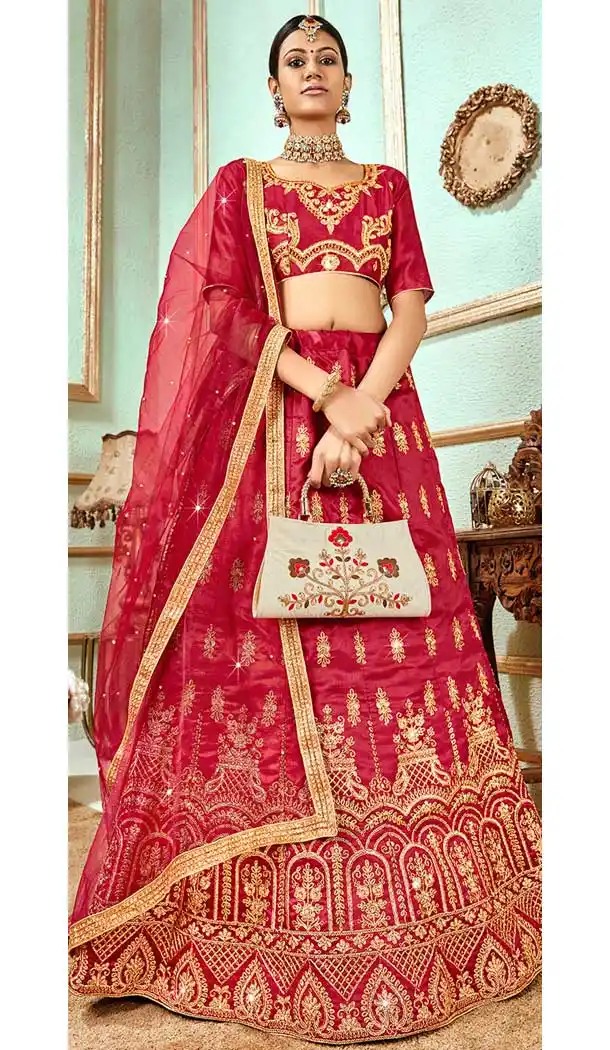 Maroon Color Banglori Silk Traditional Party Wear Women Lehenga Choli -8247100164