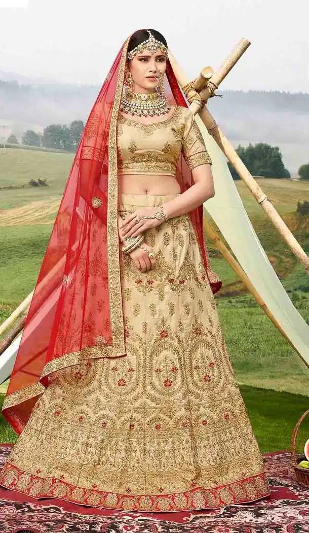 Gold Color Banglori Silk Traditional Wear Women Lehenga Choli -8249100172