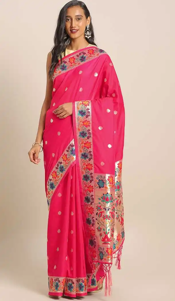 Pink Color Banarasi Silk Designer Wedding Wear Saree Blouse -8282100470