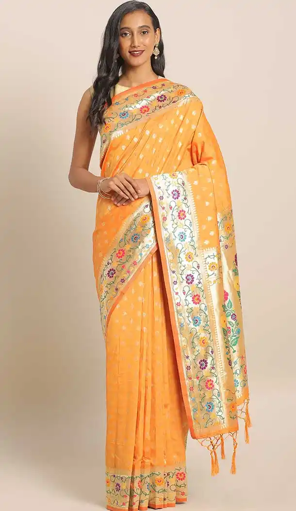 Yellow Color Banarasi Silk Designer Wedding Wear Saree Blouse -8282100472