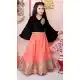 Black Color Velvet Designer Party Wear Kids Girl Lehenga Choli -8423101817
