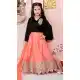 Black Color Velvet Designer Party Wear Kids Girl Lehenga Choli -8423101817