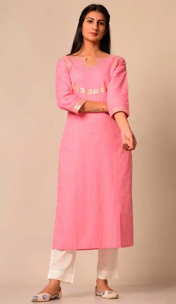 Dazzling Diva Pink Color South Cotton Casual Wear Ready Made Women Kurti -8365101230