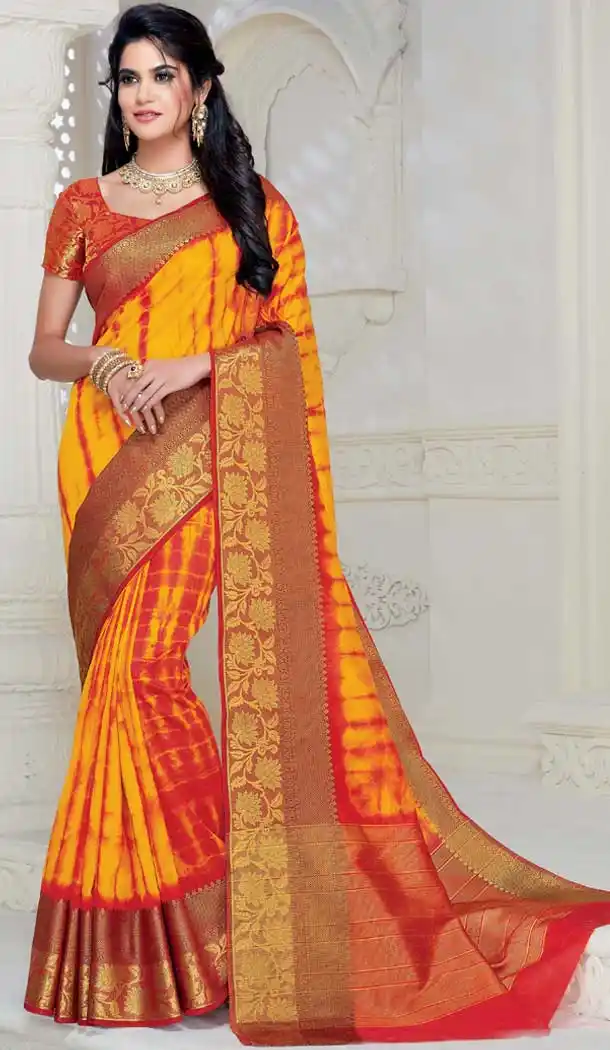 Yellow Color Heavy Art Silk Hit Designer Party Wear Saree Blouse -8405101624