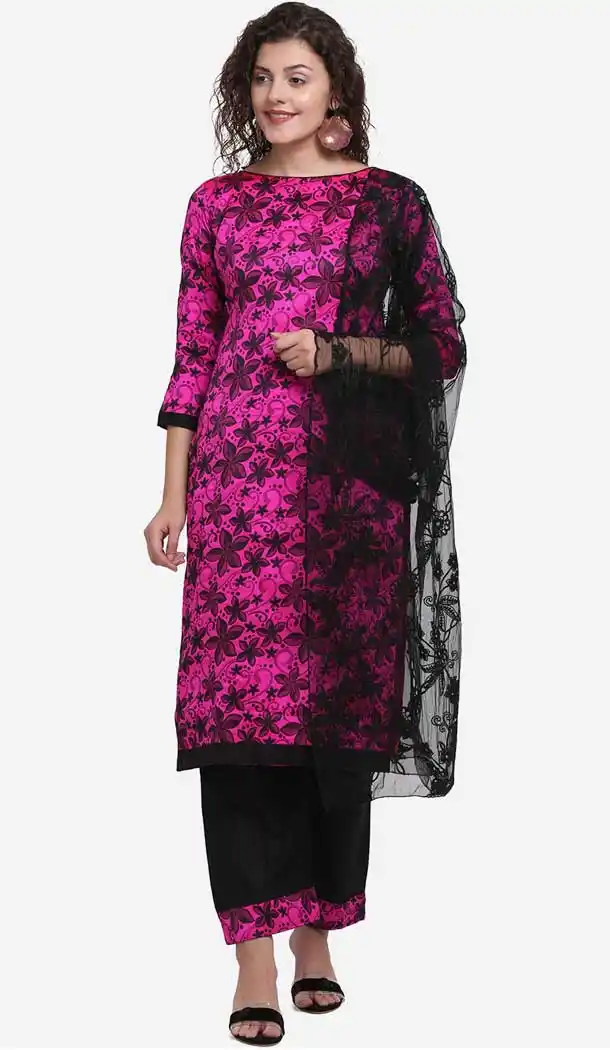 Ethnic Pink Color Jacquard Casual Wear Salwar Kameez -8579103355
