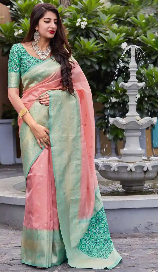 Light Pink Color Banarasi Art Silk Traditional Party Wear Saree Blouse -8652104007