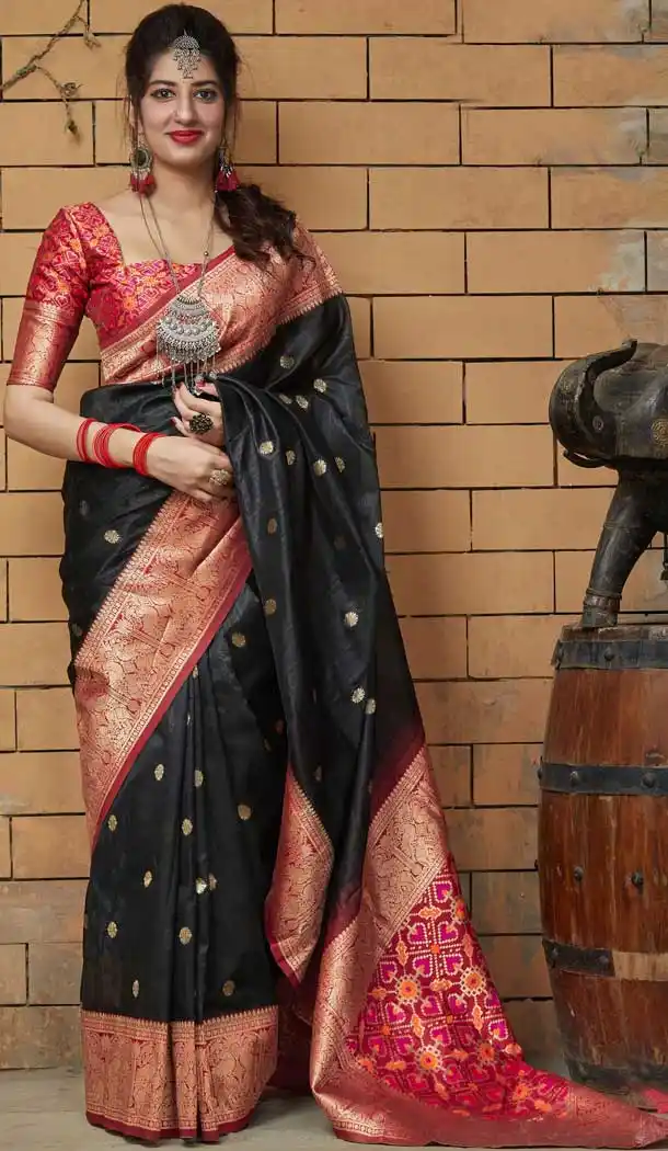 Exquisite Black Color Banarasi Art Silk Traditional Party Wear Saree Blouse -8652104013