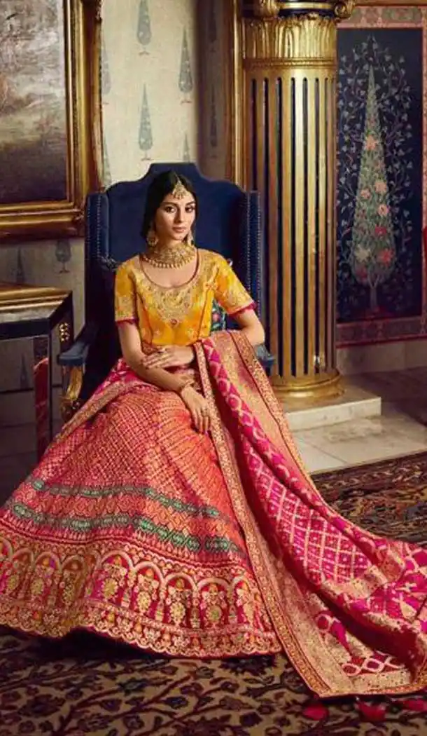 Rani Pink Color Pure Silk Designer Traditional Wedding Wear Lehenga Choli -8770104947