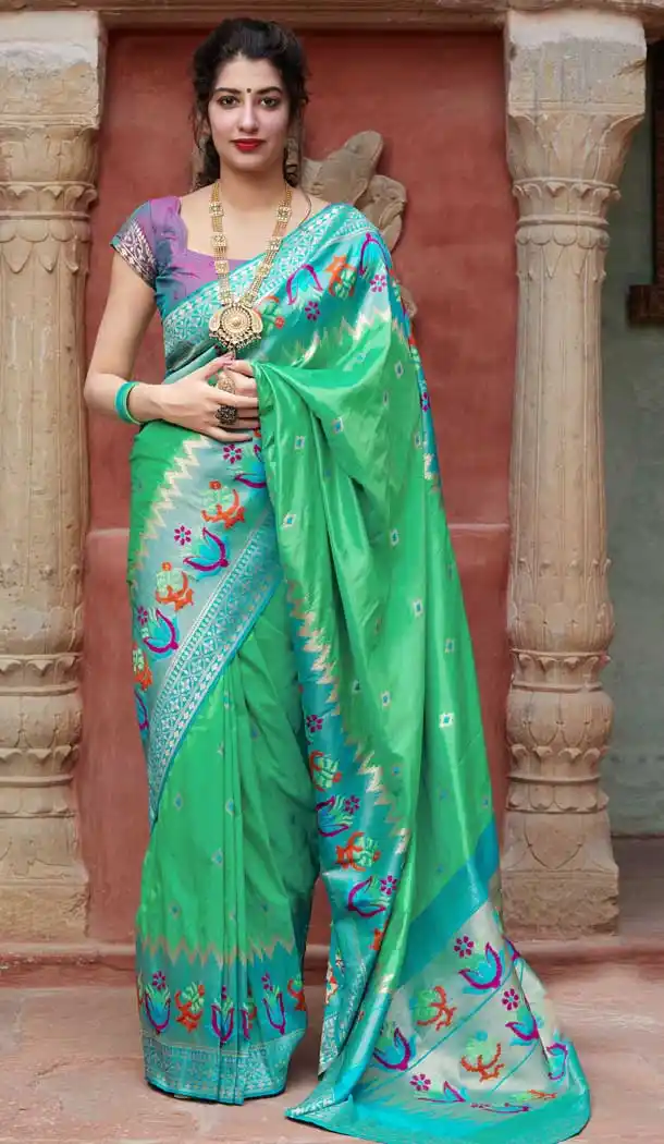 Sea Green Color Soft Silk Designer Classic Party Wear Saree Blouse -8727104585