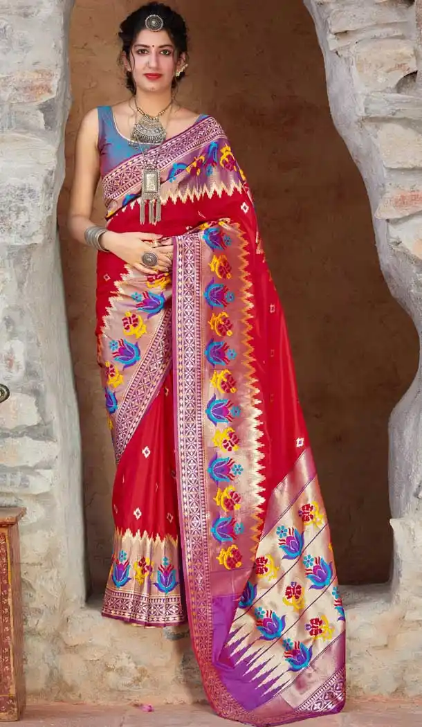 Red Color Soft Silk Designer Classic Party Wear Saree Blouse -8727104587